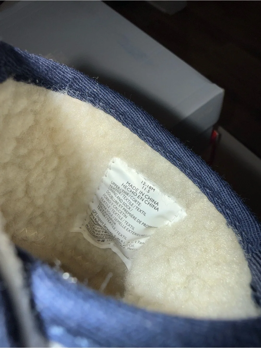 Old Navy Baby Booties Slippers 12-18 Months Fleece Lined NWT Non-Slip blue gray